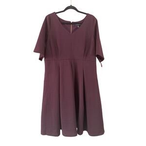 Lane Bryant Women's Plus Size Fit & Flare Maroon Purple Dress Size 18/20 2X New
